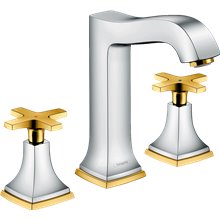 Grifo de repisa 160 manecilla estrella cromo y oro Metropol Classic Hansgrohe