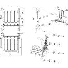 Asiento de ducha abatible WCCARE fijo a pared con apoya brazos