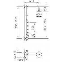 Columna termostático de 4 jets Mikura con kit de ducha completo