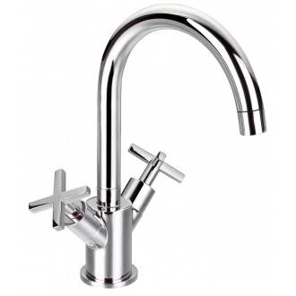 Grifo alto curvado Morea bimando para lavabo