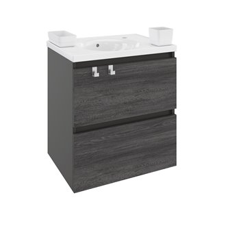 Mueble con lavabo porcelana 60cm Antracita B-Box BATH+