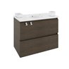 Mueble con lavabo resina 80cm Roble Chocolate B-Box BATH+
