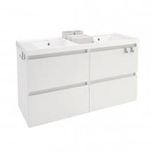 Mueble con lavabo resina 2 senos 120cm Blanco B-Box BATH+