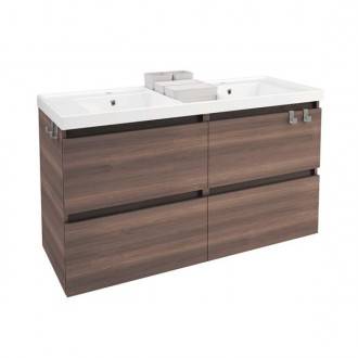 Mueble con lavabo resina 2 senos 120cm Fresno B-Box BATH+