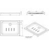 Plato extraplano Waterline 90 x 70 Unisan Sanindusa