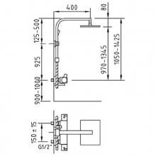 Columna termostático Bimini de ducha extensible