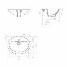 Lavabo Cima 53.5 x 41.5 de encimera Gala