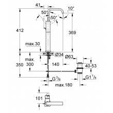Grifo de lavabo Grohe Allure XL con vaciador