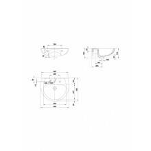 Lavabo con semipedestal Elia 55x45,5cm