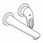 Grifo de lavabo mural M de palanca con hendidura Grohe Eurostyle