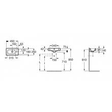 Lavabo mural Meridian 45x25cm Roca