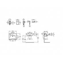 Lavabo mural Meridian 70x57cm Roca