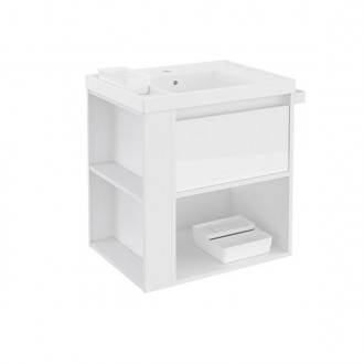 Mueble con lavabo resina 60cm Blanco/Blanco B-Smart BATH+