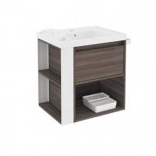 Mueble con lavabo resina 60cm Fresno/Blanco B-Smart BATH+