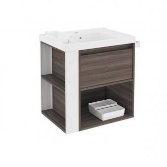 Mueble con lavabo resina 60cm Fresno/Blanco B-Smart BATH+
