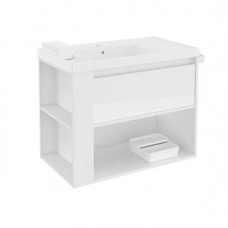 Mueble con lavabo resina 80cm Blanco/Blanco B-Smart BATH+