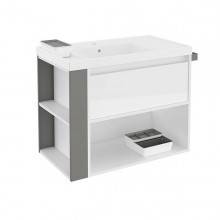Mueble con lavabo resina 80cm Blanco/Gris B-Smart BATH+