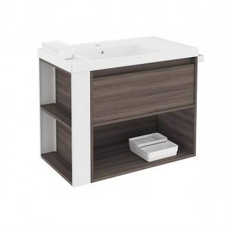 Mueble con lavabo resina 80cm Fresno/Blanco B-Smart BATH+