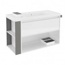 Mueble con lavabo resina 100cm Blanco/Gris B-Smart BATH+