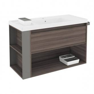 Mueble con lavabo resina 100cm Fresno/Gris B-Smart BATH+