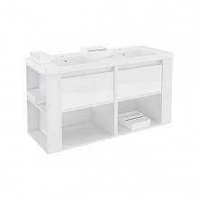 Mueble con lavabos resina 120cm Blanco/Blanco B-Smart BATH+