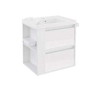 Mueble con lavabo resina 60cm Blanco/Blanco 2 cajones B-Smart BATH+