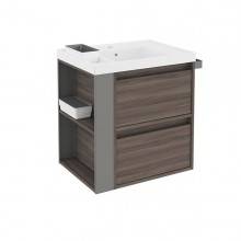 Mueble con lavabo resina 60cm Fresno/Gris 2 cajones B-Smart BATH+