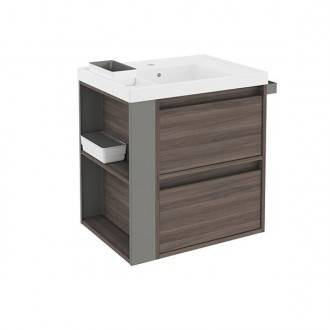 Mueble con lavabo resina 60cm Fresno/Gris 2 cajones B-Smart BATH+