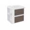 Mueble con lavabo resina 60cm Blanco-Fresno/Blanco 2 cajones B-Smart BATH+