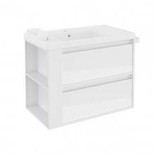 Mueble con lavabo resina 80cm Blanco/Blanco 2 cajones B-Smart BATH+