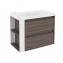 Mueble con lavabo resina 80cm Fresno/Blanco 2 cajones B-Smart BATH+