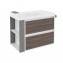 Mueble con lavabo resina 80cm Blanco-Fresno/Gris 2 cajones B-Smart BATH+
