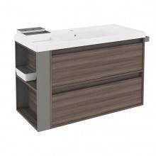 Mueble con lavabo resina 100cm Fresno/Gris 2 cajones B-Smart BATH+