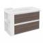 Mueble con lavabo resina 100cm Blanco-Fresno/Blanco 2 cajones B-Smart BATH+