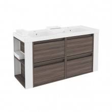 Mueble con lavabos resina 120cm Fresno/Blanco 4 cajones B-Smart BATH+