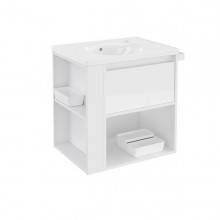 Mueble con lavabo porcelana 60cm Blanco/Blanco B-Smart BATH+