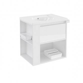 Mueble con lavabo porcelana 60cm Blanco/Blanco B-Smart BATH+