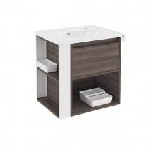 Mueble con lavabo porcelana 60cm Fresno/Blanco B-Smart BATH+