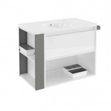 Mueble con lavabo porcelana 80cm Blanco/Gris B-Smart BATH+