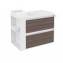 Mueble con lavabo porcelana 80cm Blanco-Fresno/Blanco 2 cajones B-Smart BATH+
