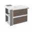 Mueble con lavabo porcelana 80cm Blanco-Fresno/Gris 2 cajones B-Smart BATH+