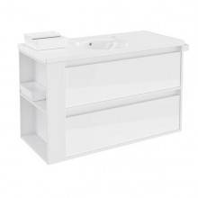 Mueble con lavabo porcelana 100cm Blanco/Blanco 2 cajones B-Smart BATH+