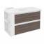 Mueble con lavabo porcelana 100cm Blanco-Fresno/Blanco 2 cajones B-Smart BATH+