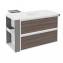 Mueble con lavabo porcelana 100cm Blanco-Fresno/Gris 2 cajones B-Smart BATH+
