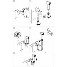 Set de codo con soporte y teleducha Grohe Sena Trigger Spray 35