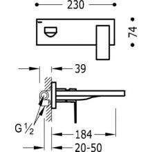 Grifería mural 18,5 cm TRES CUADRO