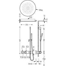 Kit de ducha termostático TRES RTR+ Ø50cm
