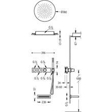 Kit de bañera termostático 3 vías TRES Cascada RTR