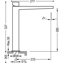 Grifo de lavabo CUB TRES L SLIM