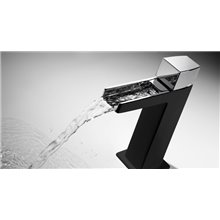 Grifo de lavabo Cascada Negro CUB SLIM TRES